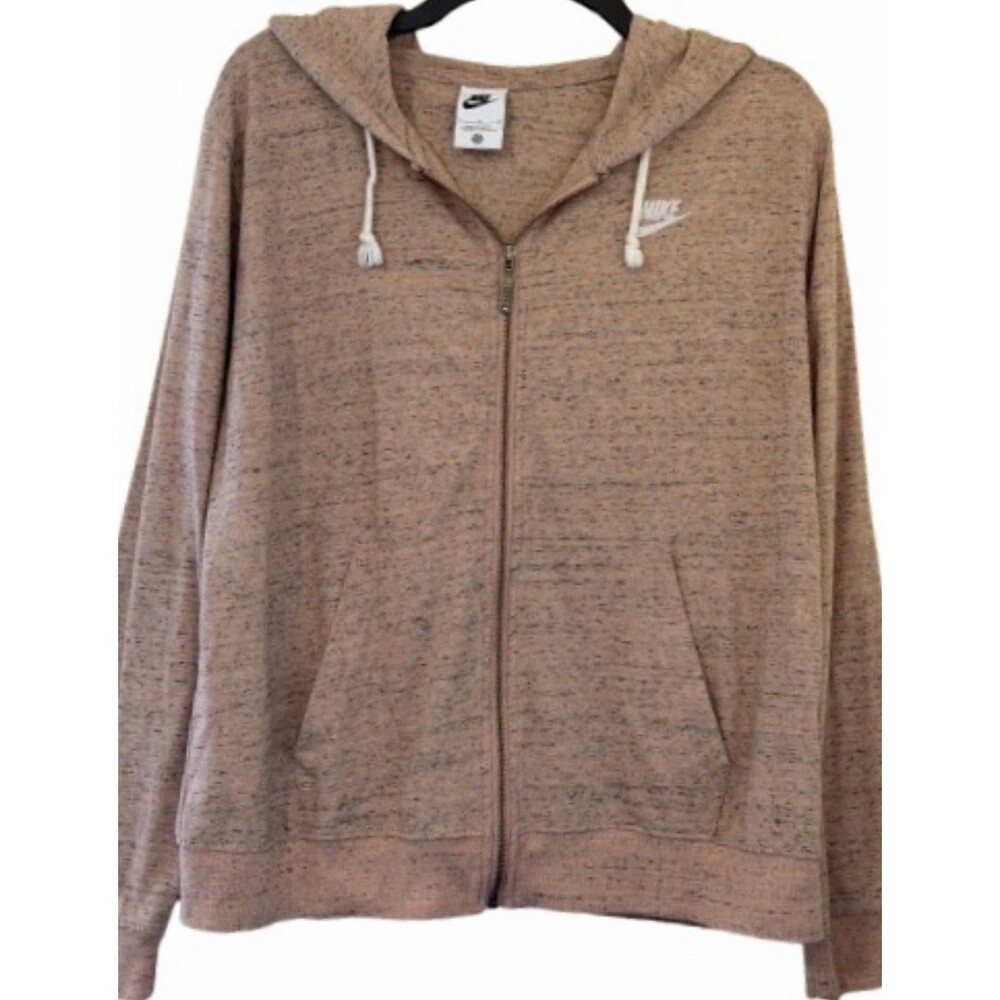 Nike Gym Vintage Full Zip Hoodie Women's Large Dusty Rose Pink DM6386-609